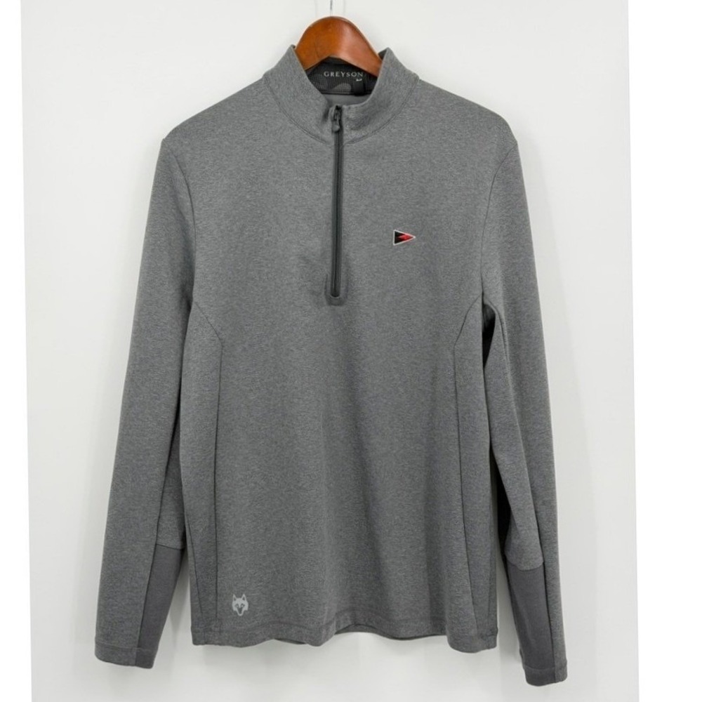 Greyson Clothiers Mens Quarter Zip Pullover Heather Grey Golf Performance Size M